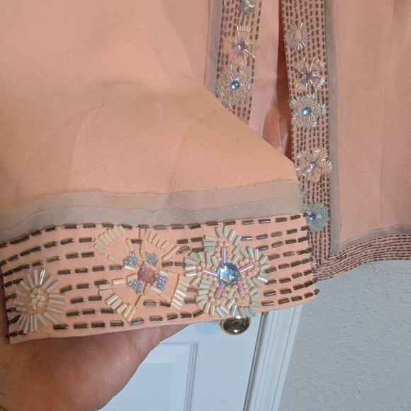 Randolph Duke | SILK BEADED SEQUIN LUXURY BLAZER | NEVER WORN ! | 14 | 90s VTG - Picture 5 of 12